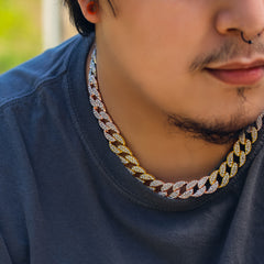 Multicolor Fully Cz Cuban Chain 20" Inches