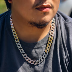 Multicolor Fully Cz Cuban Chain 24" Inches
