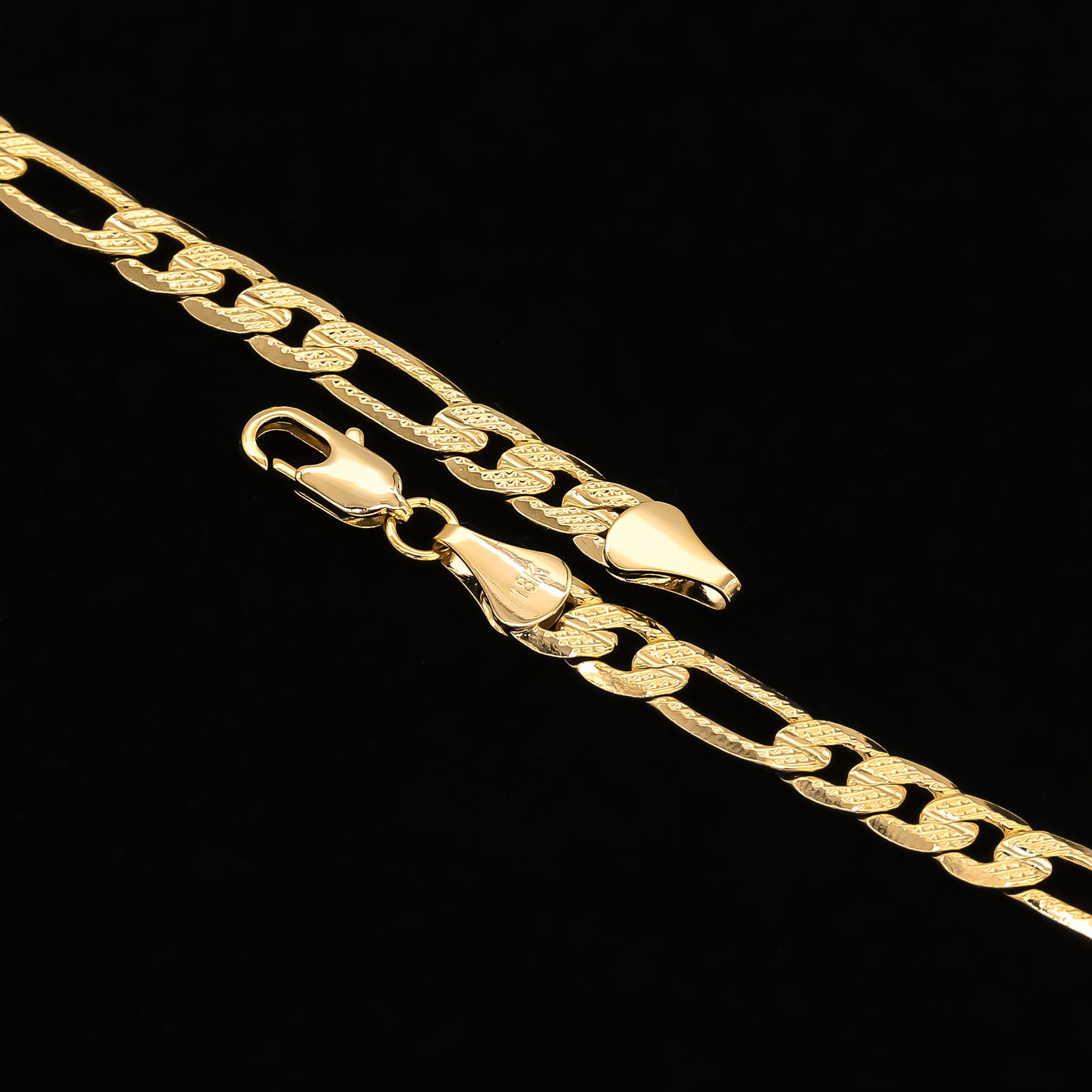 14k Gold Plated Medium Size Cz Virgin Block w/ 5mm 24" Frost Figaro Choker Chain