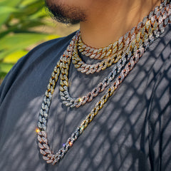 Multicolor Fully Cz Cuban Chain 24" Inches