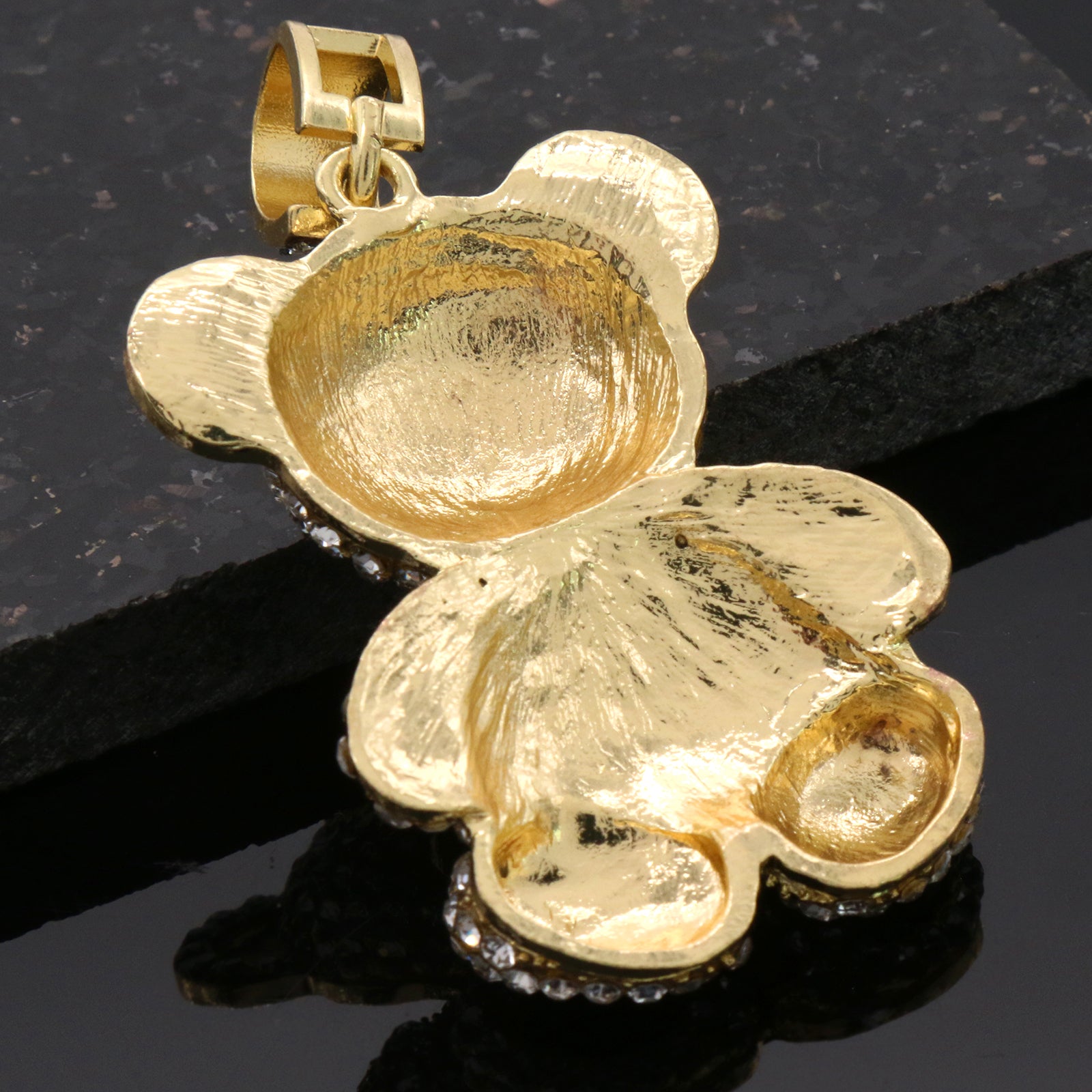 Cz Teddy Bear Pendant 24"Inch 4mm Rope Chain