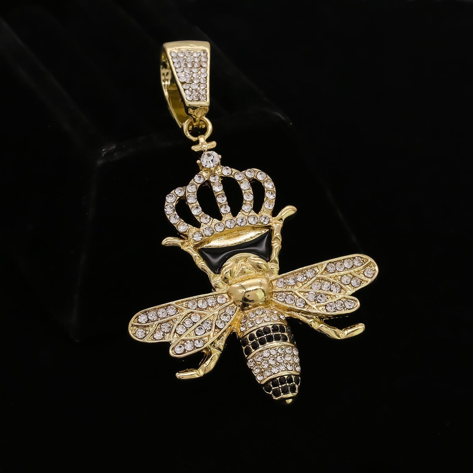 Crown Bee Cz 4 Pcs Set Barb Wire Spike Chain, Tennis Chain & Miami Cuban Chain Bundle Gold PT