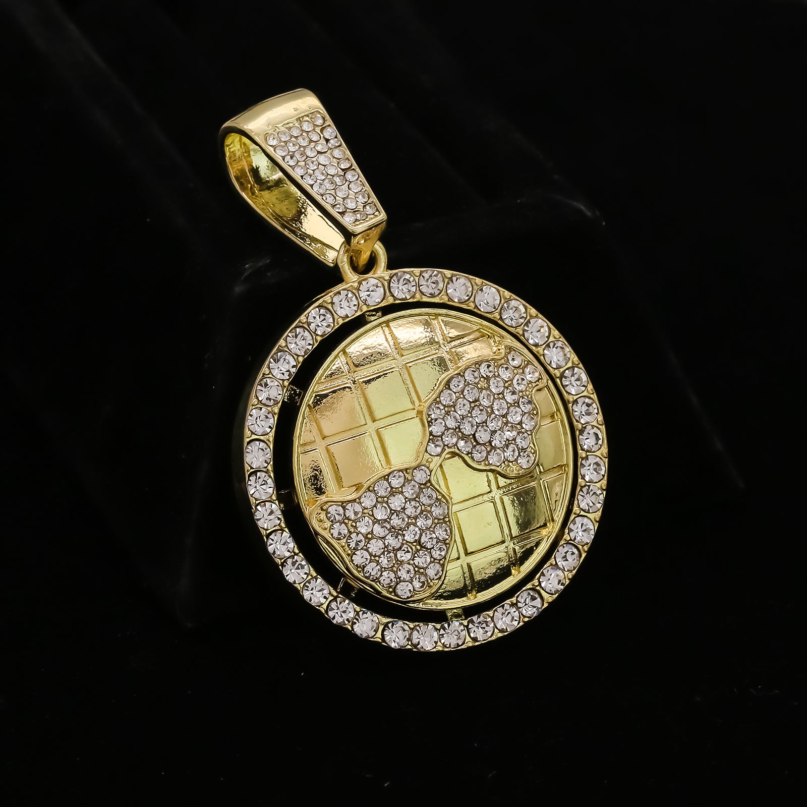 World Spinner Cz 4 Pcs Set Barb Wire Spike Chain, Tennis Chain & Miami Cuban Chain Bundle Gold PT