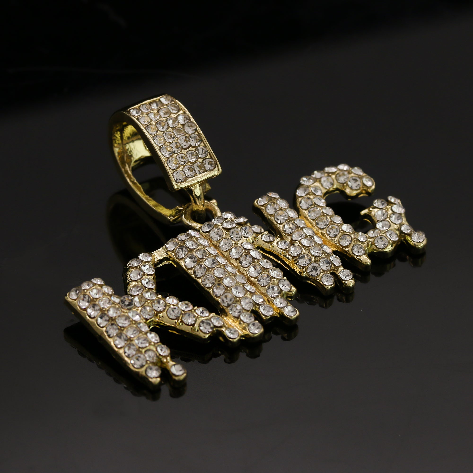 14k Gold Plated Hip-Hop Cz King Drip Pendant 20" Choker Rope Chain Necklace