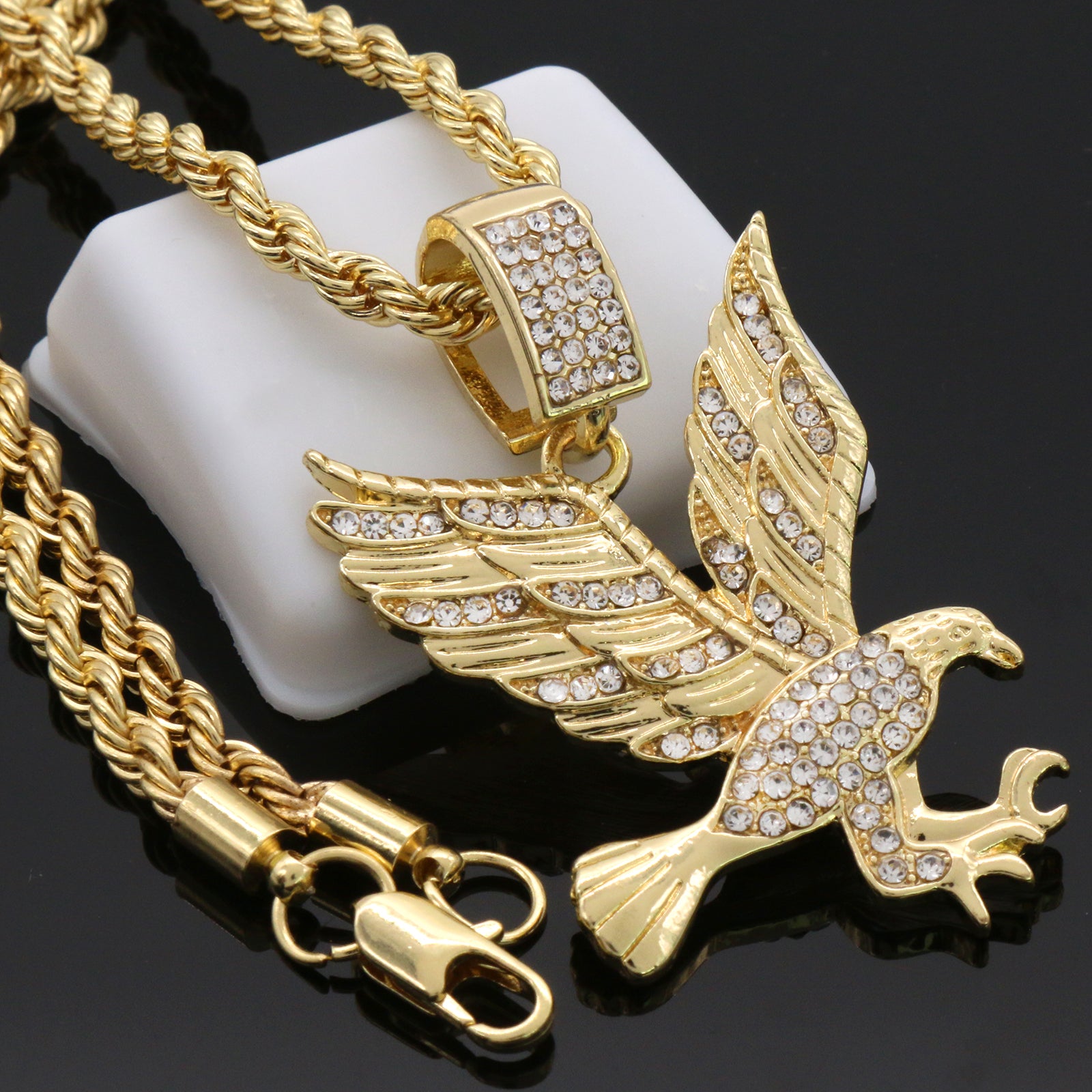 Cz Egale Pendant 24"Inch 4mm Rope Chain
