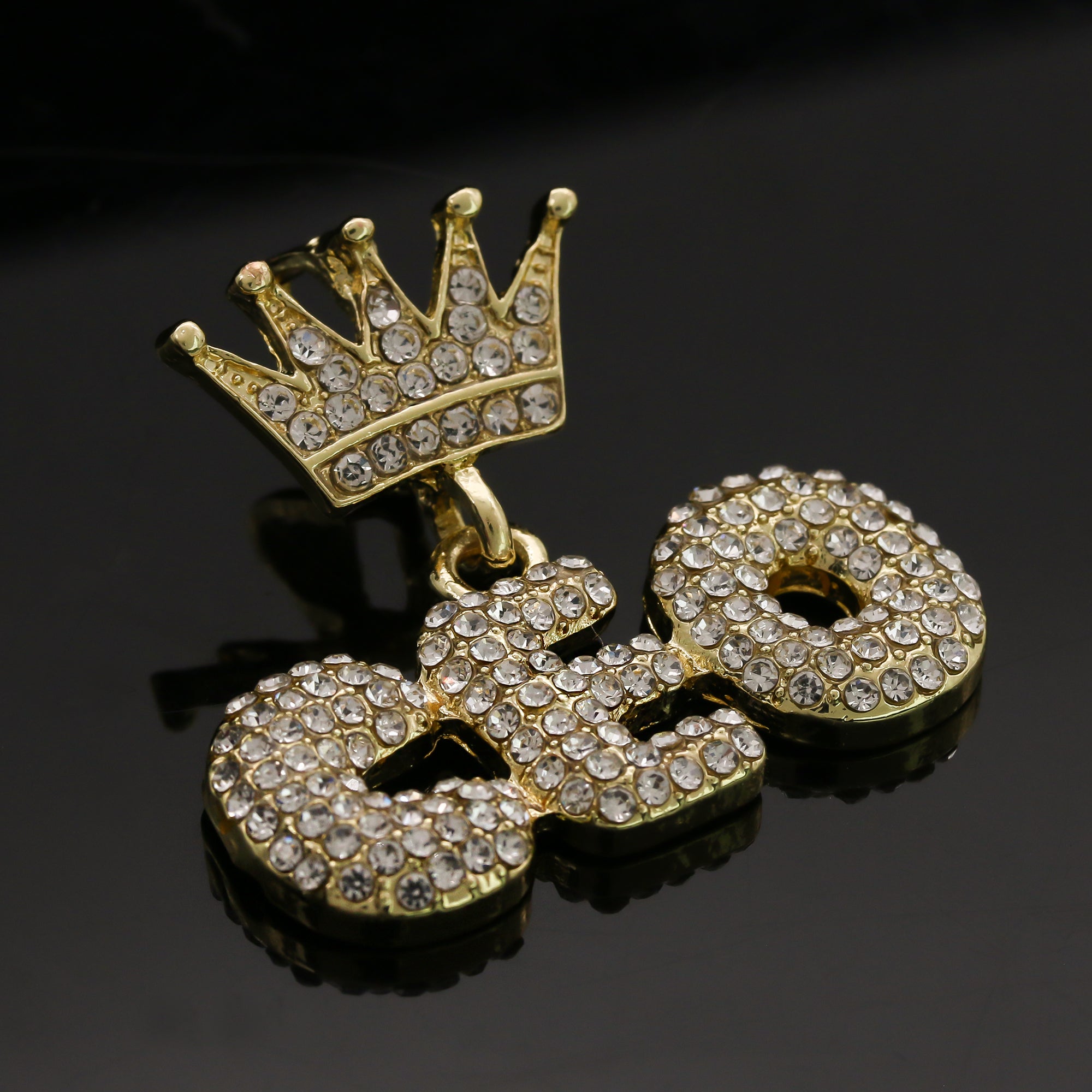 14k Gold Plated Hip-Hop Cz Crown CEO Pendant 20" Choker Rope Chain Necklace