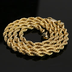 14k Gold Plated Hip-Hop Cz Savage Drip Pendant 20" Choker Rope Chain Necklace
