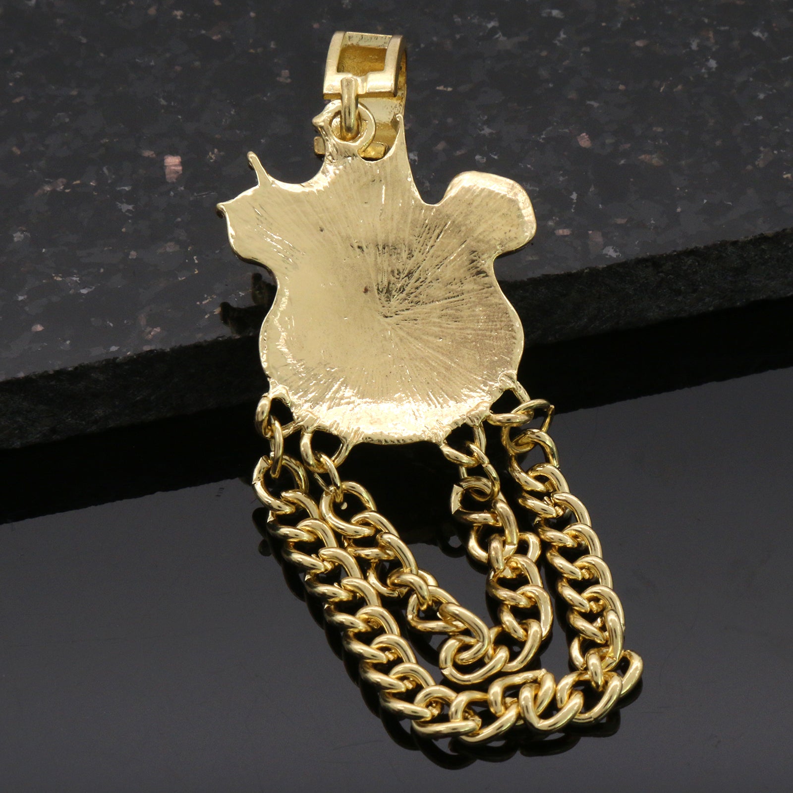 Cz Panda Crown Pendant 24"Inch 4mm Rope Chain