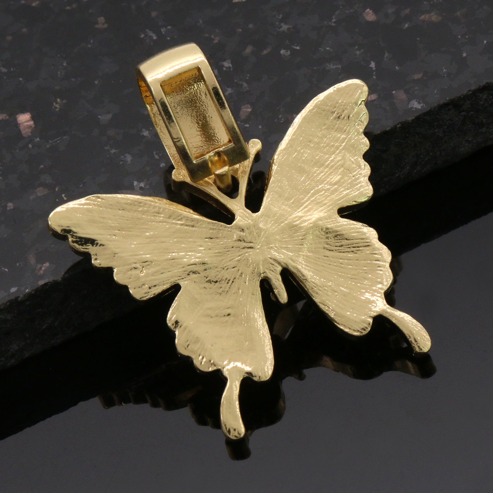 Cz Butterfly Pendant 24"Inch 4mm Rope Chain