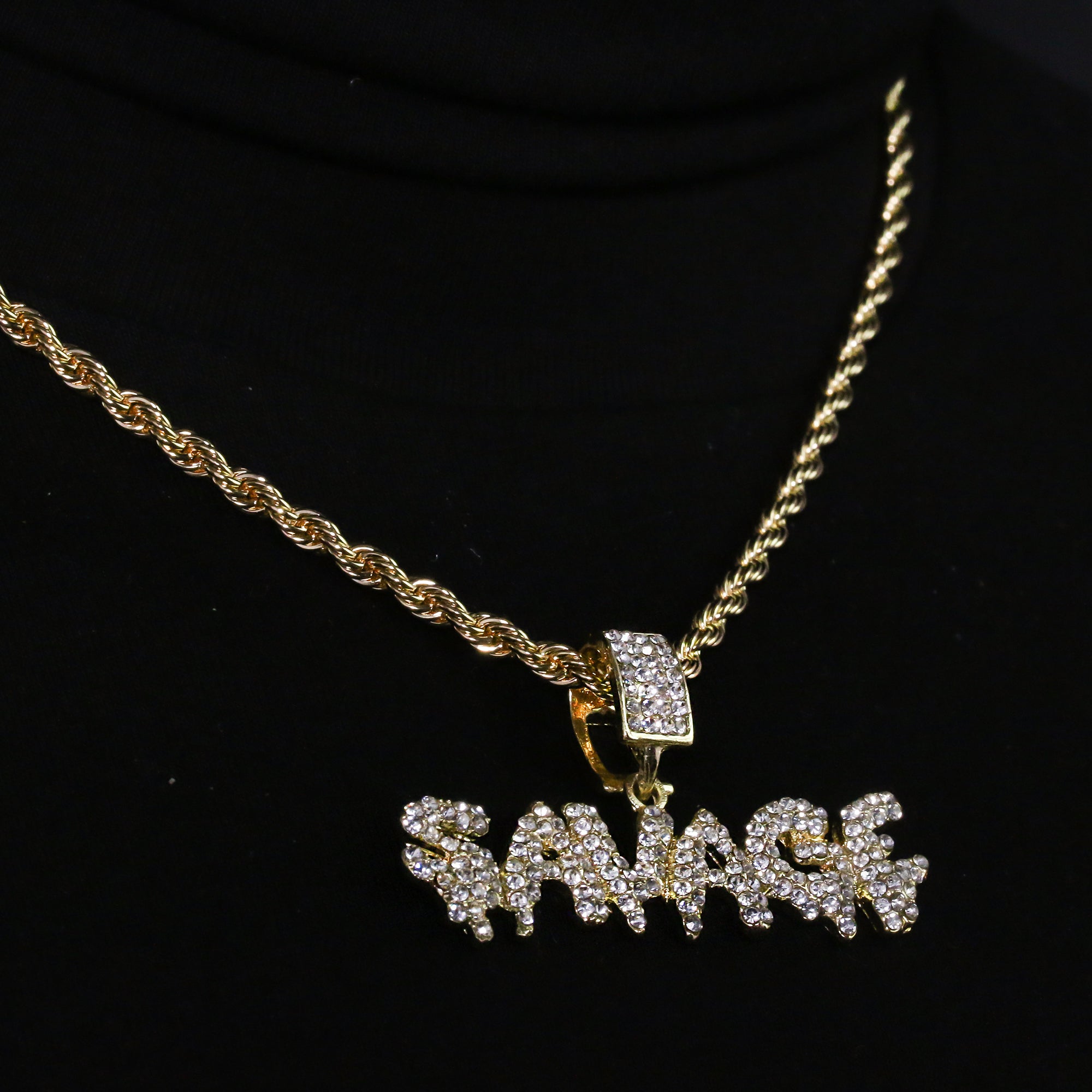 14k Gold Plated Hip-Hop Cz Savage Drip Pendant 20" Choker Rope Chain Necklace