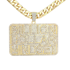 XXL 14K Billion Dollar Iced Pendant & 14mm Cuban Chain – 4" Bling