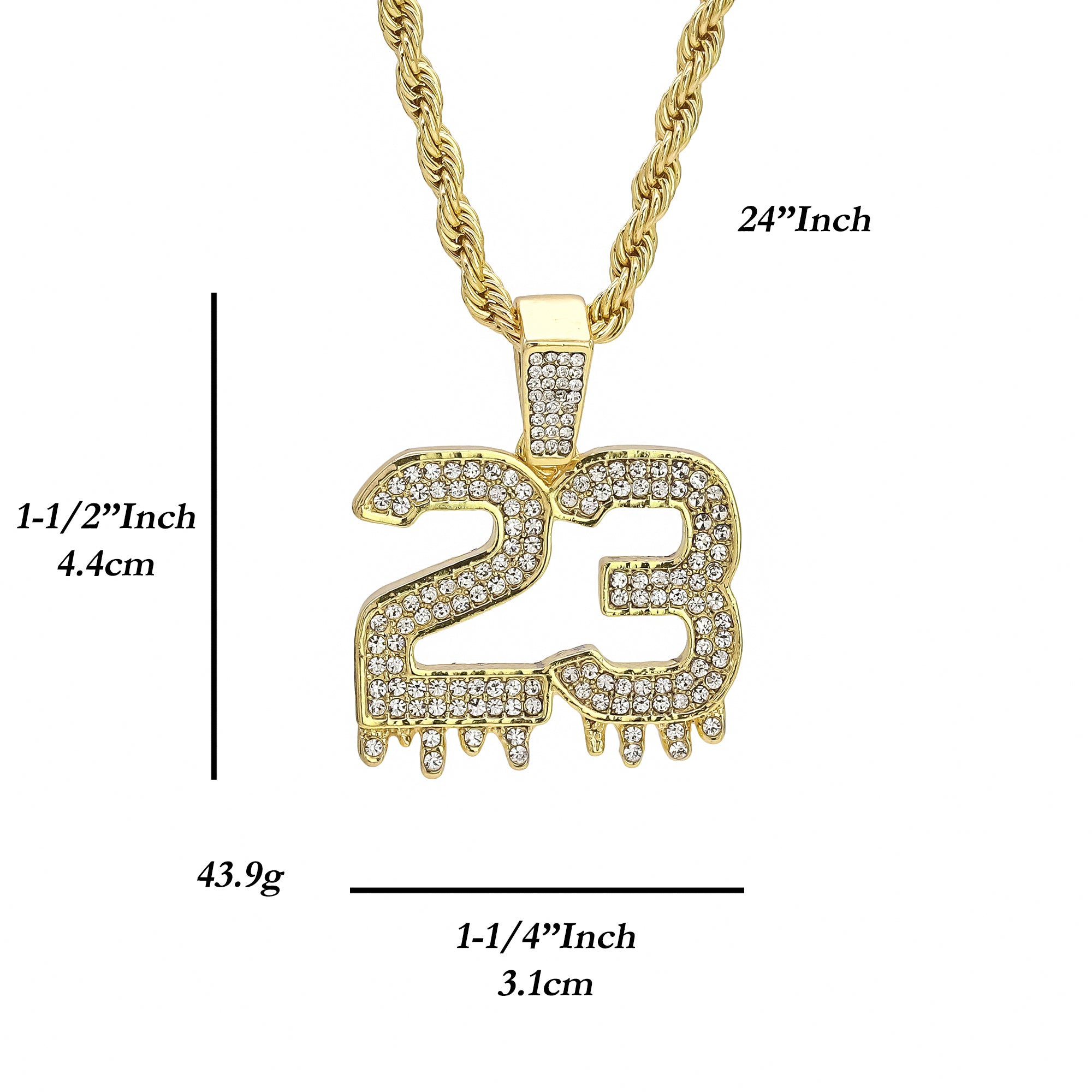 Copy of Drip #23 Pendant 24" Rope Chain Men's 18k Gold Plated Jewelry