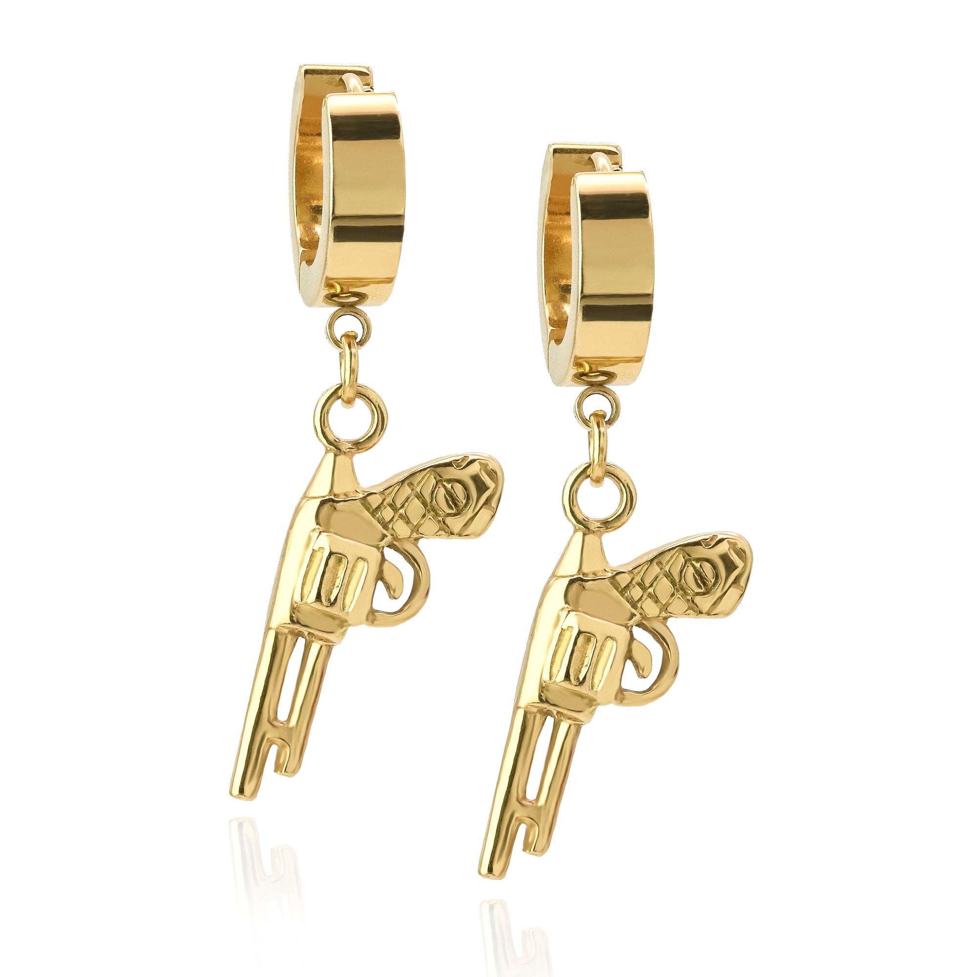 Revolver Hoop Earring Gold Stainless Steel
