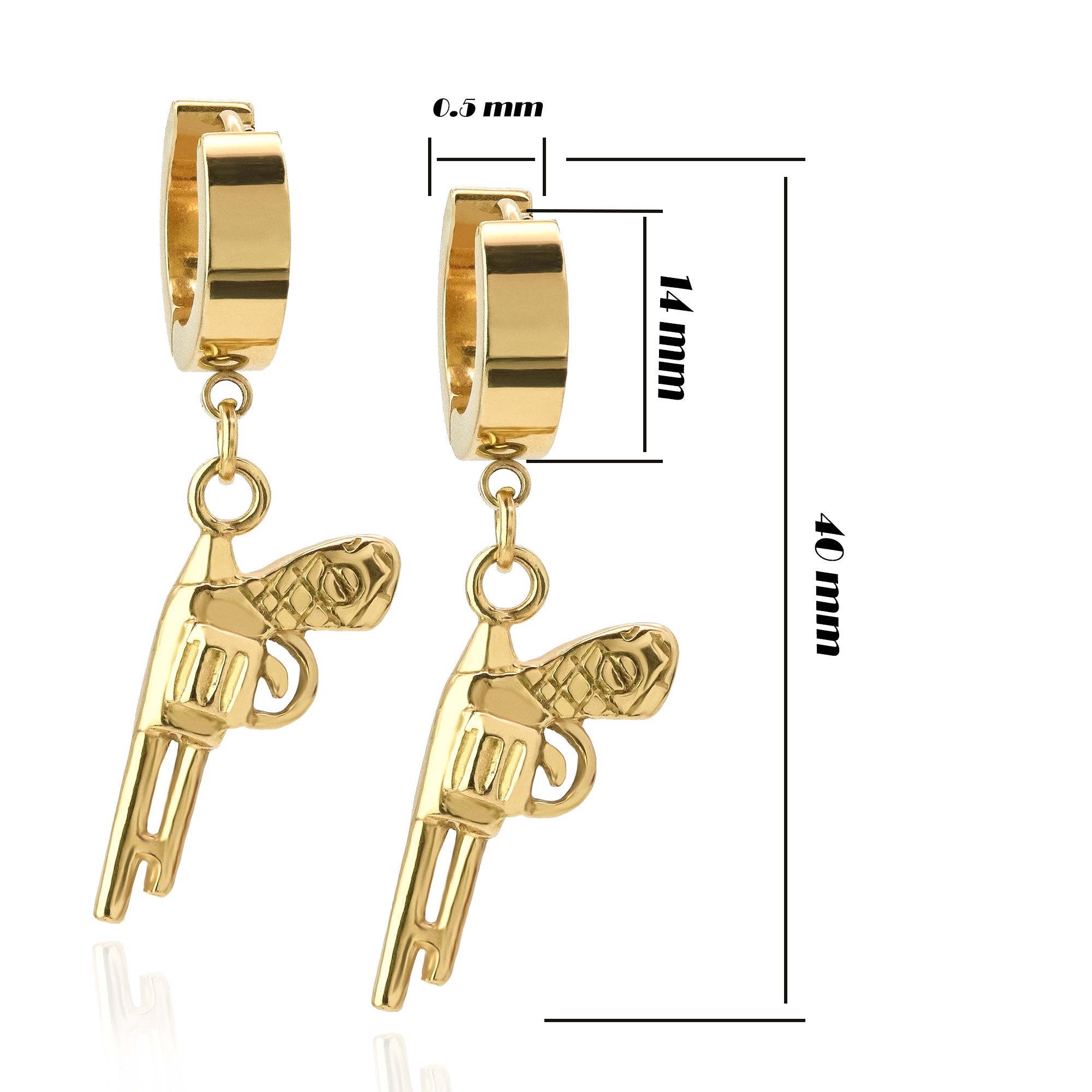 Revolver Hoop Earring Gold Stainless Steel