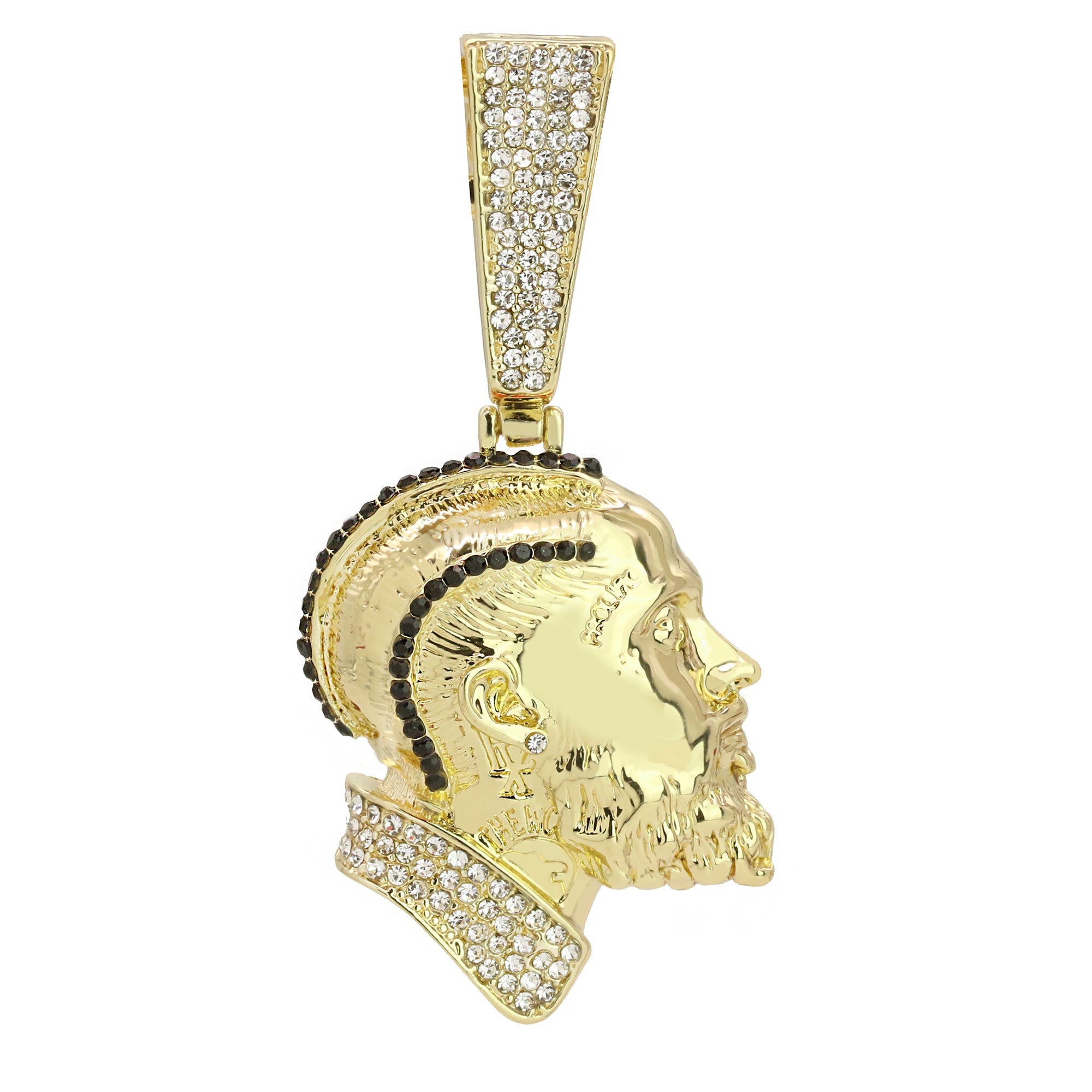 Iced Black Hussle Pendant Only Jewelry Hip Hop Style 18k Gold Plated