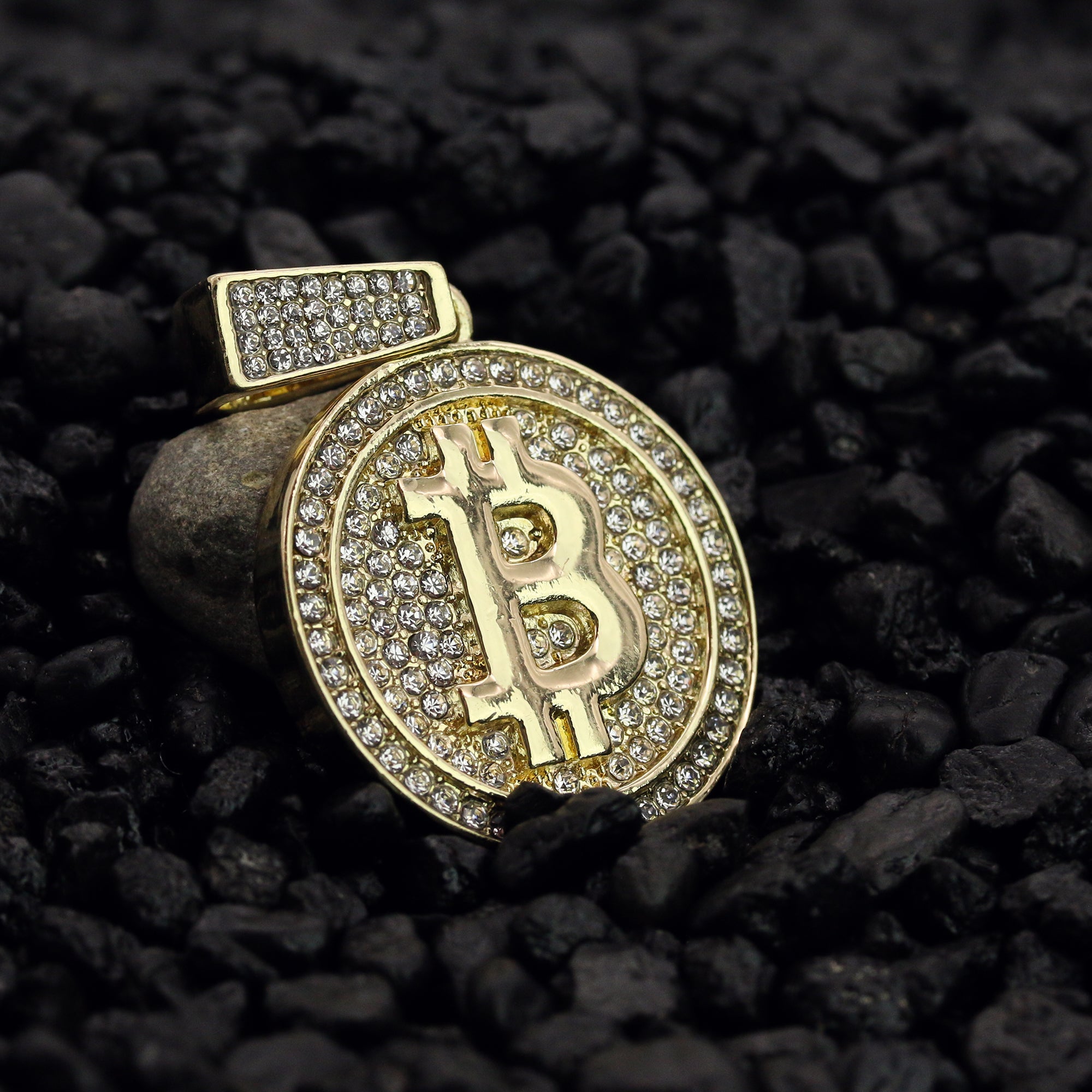 BitCoin Pendant 24" Rope Chain Men's Hip Hop 18k Jewelry