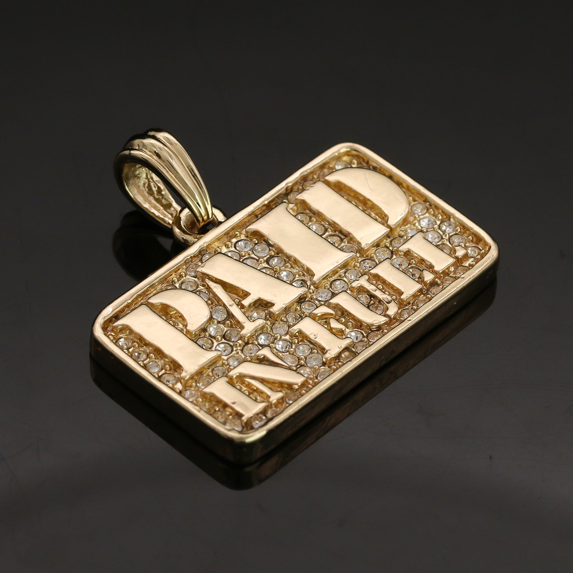 14k Gold Plated Hip-Hop Cz Paid In Full Pendant 20" Choker Rope Chain Necklace