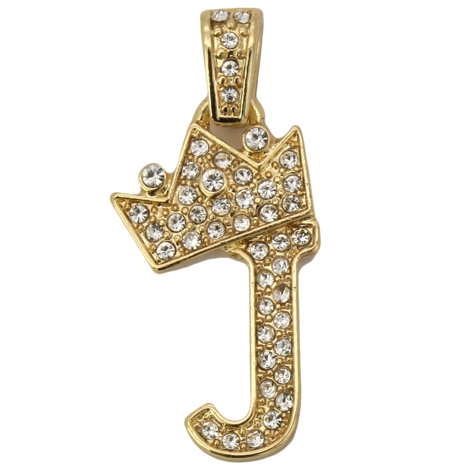 CUBAN CHAIN ALPHABET PENDANT CROWN MINI A-Z
