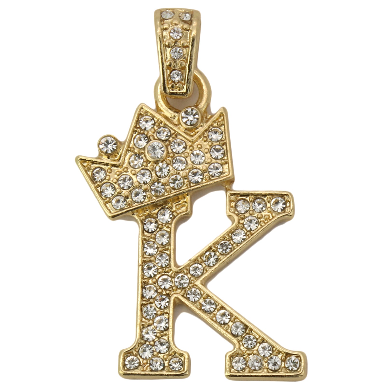 CUBAN CHAIN ALPHABET PENDANT CROWN MINI A-Z
