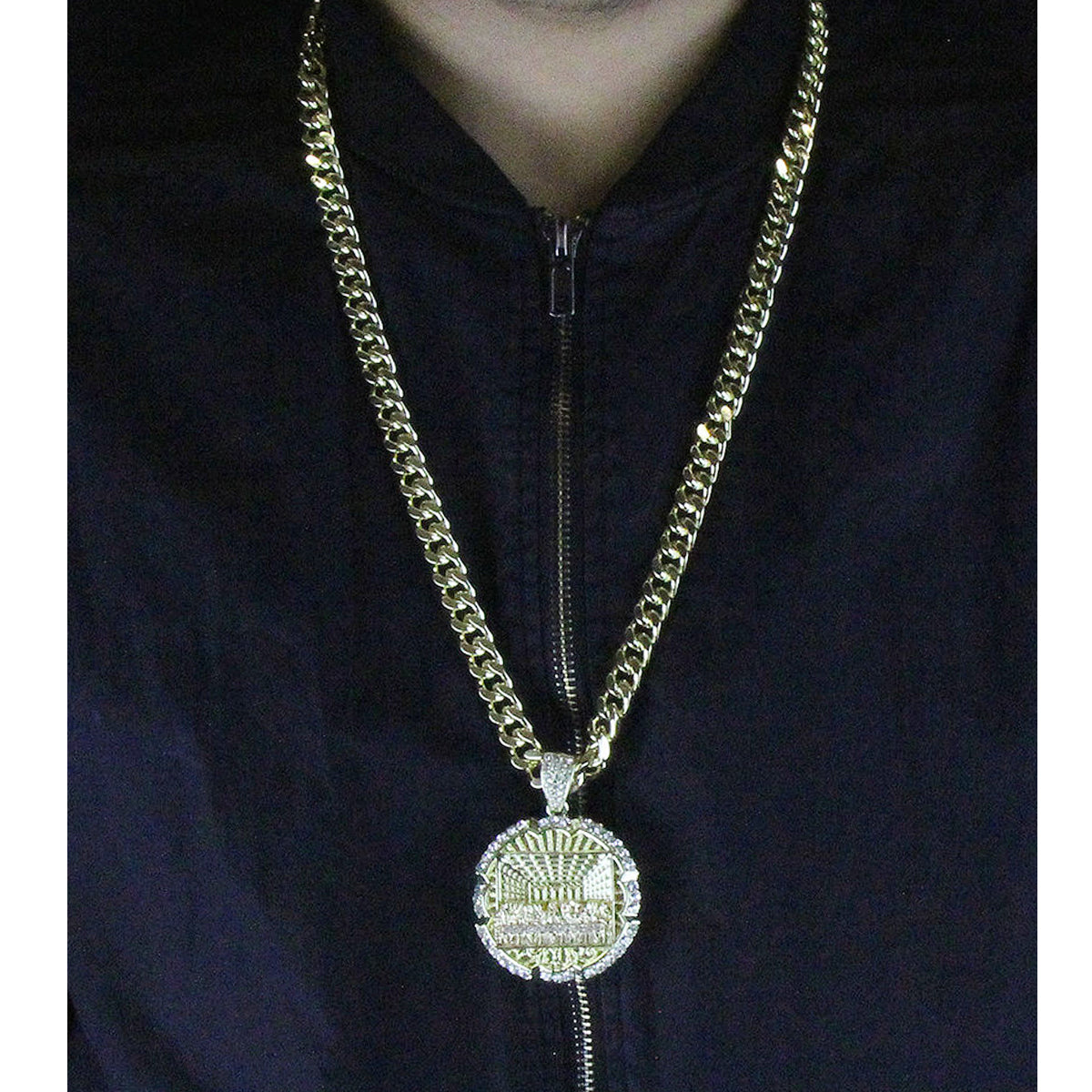 Gold Last Supper Pendant Necklace – 10mm Miami Cuban Link Chain (30")