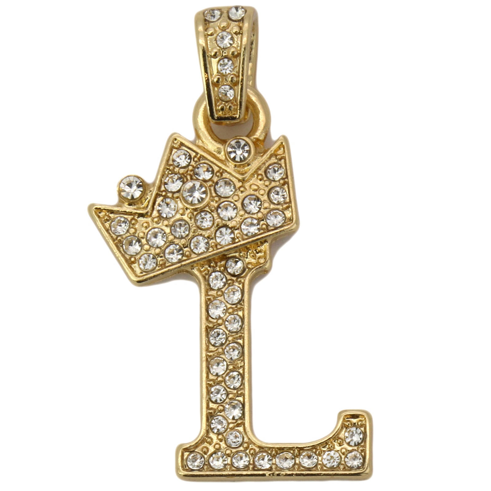 CUBAN CHAIN ALPHABET PENDANT CROWN MINI A-Z