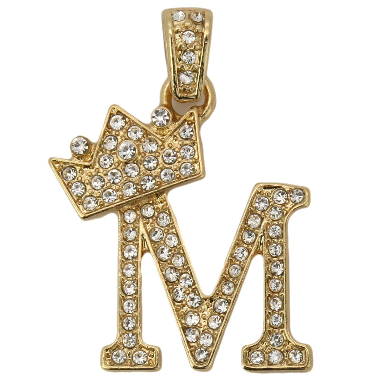 CUBAN CHAIN ALPHABET PENDANT CROWN MINI A-Z