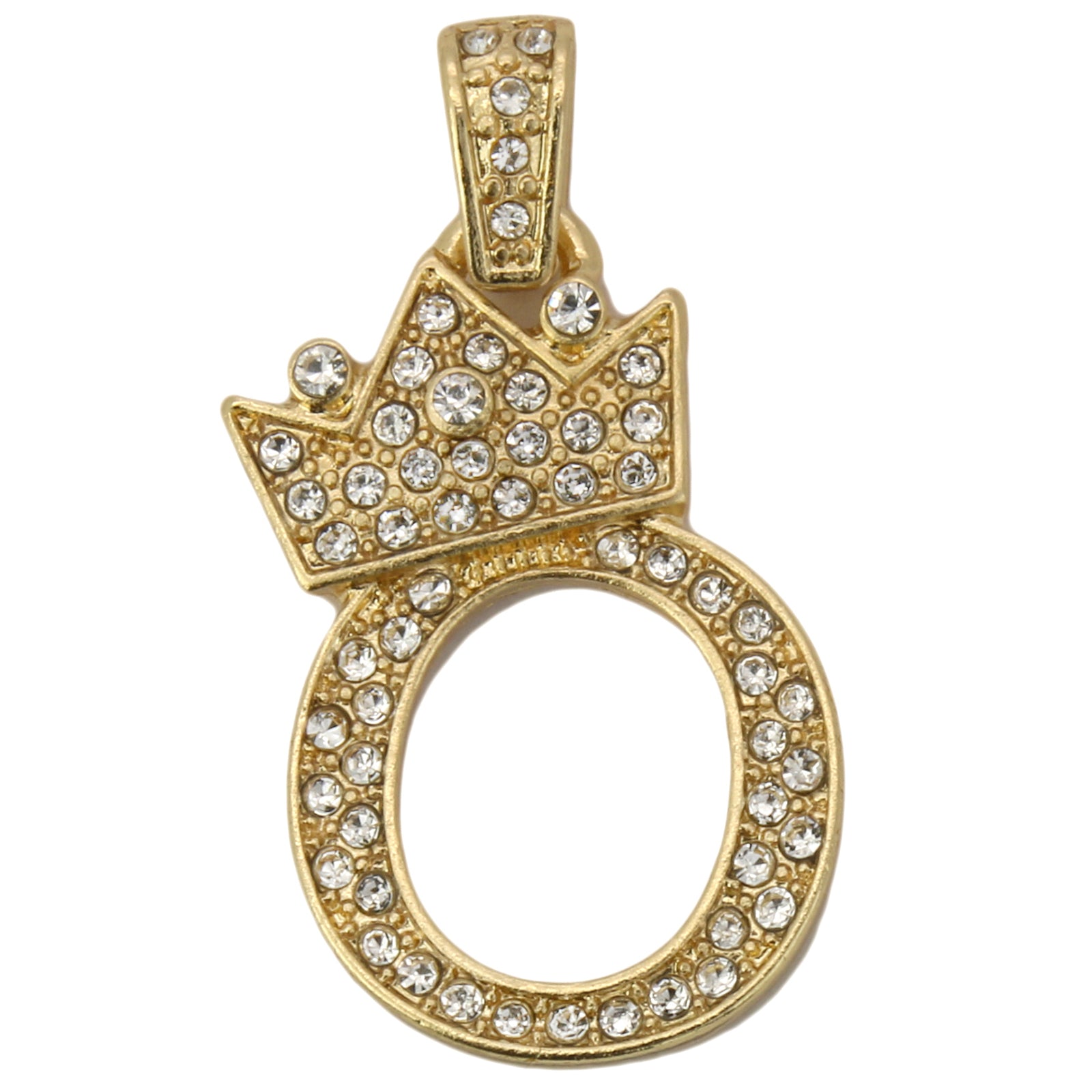 CUBAN CHAIN ALPHABET PENDANT CROWN MINI A-Z