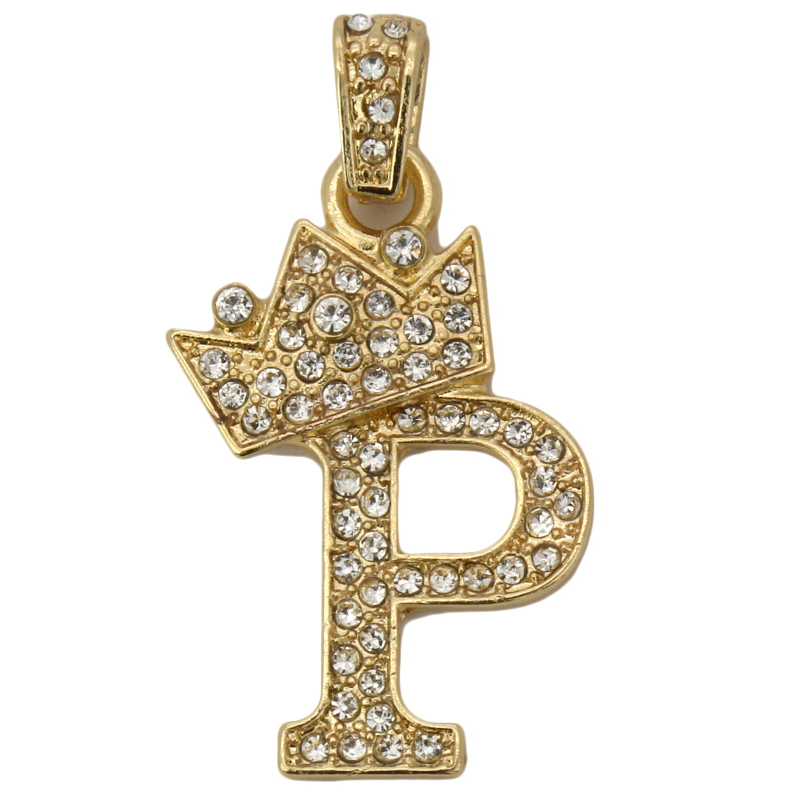 CUBAN CHAIN ALPHABET PENDANT CROWN MINI A-Z