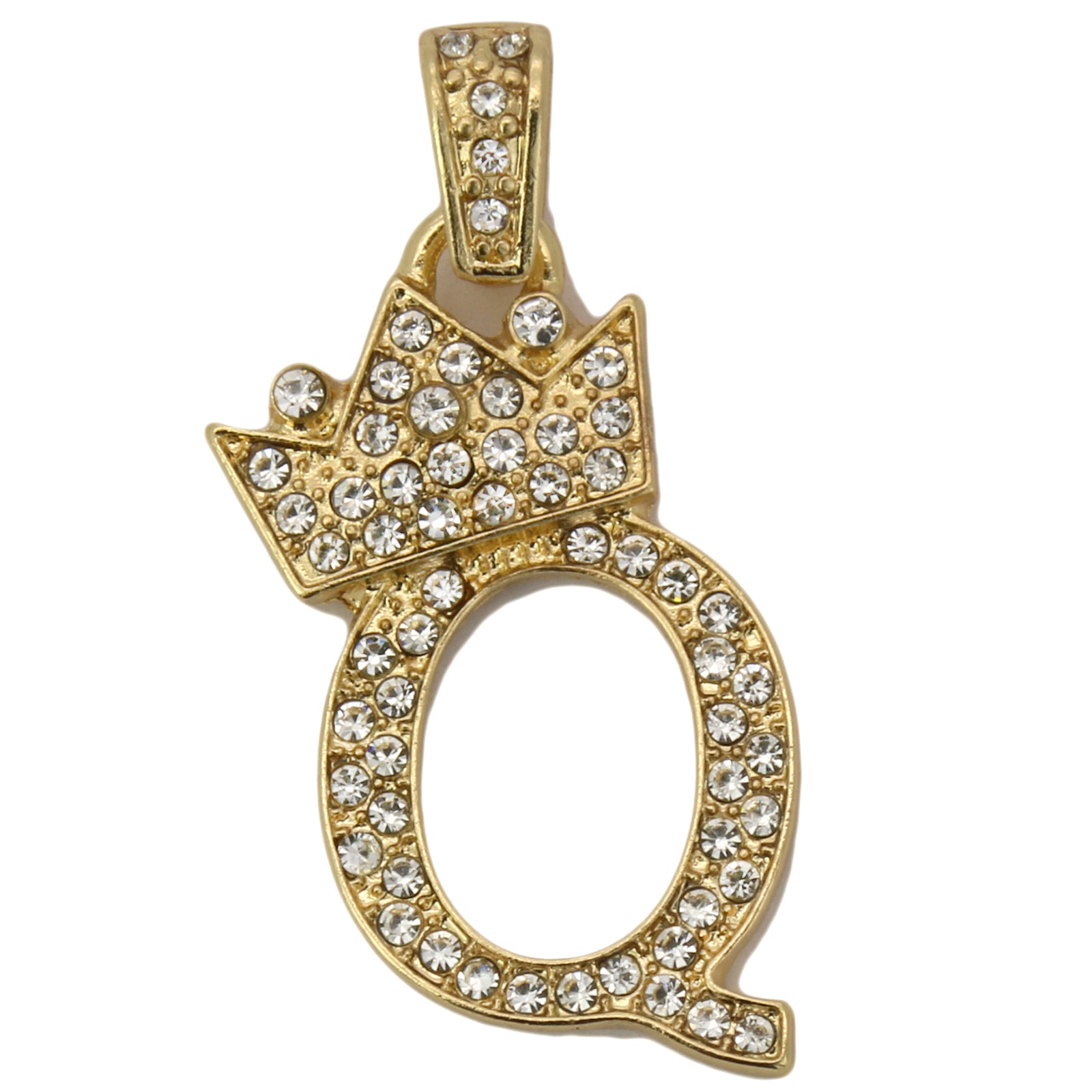 CUBAN CHAIN ALPHABET PENDANT CROWN MINI A-Z