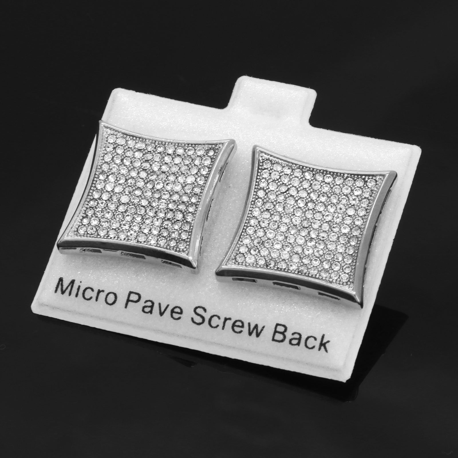 Screw Back Silver Cz 11 Row Kite
