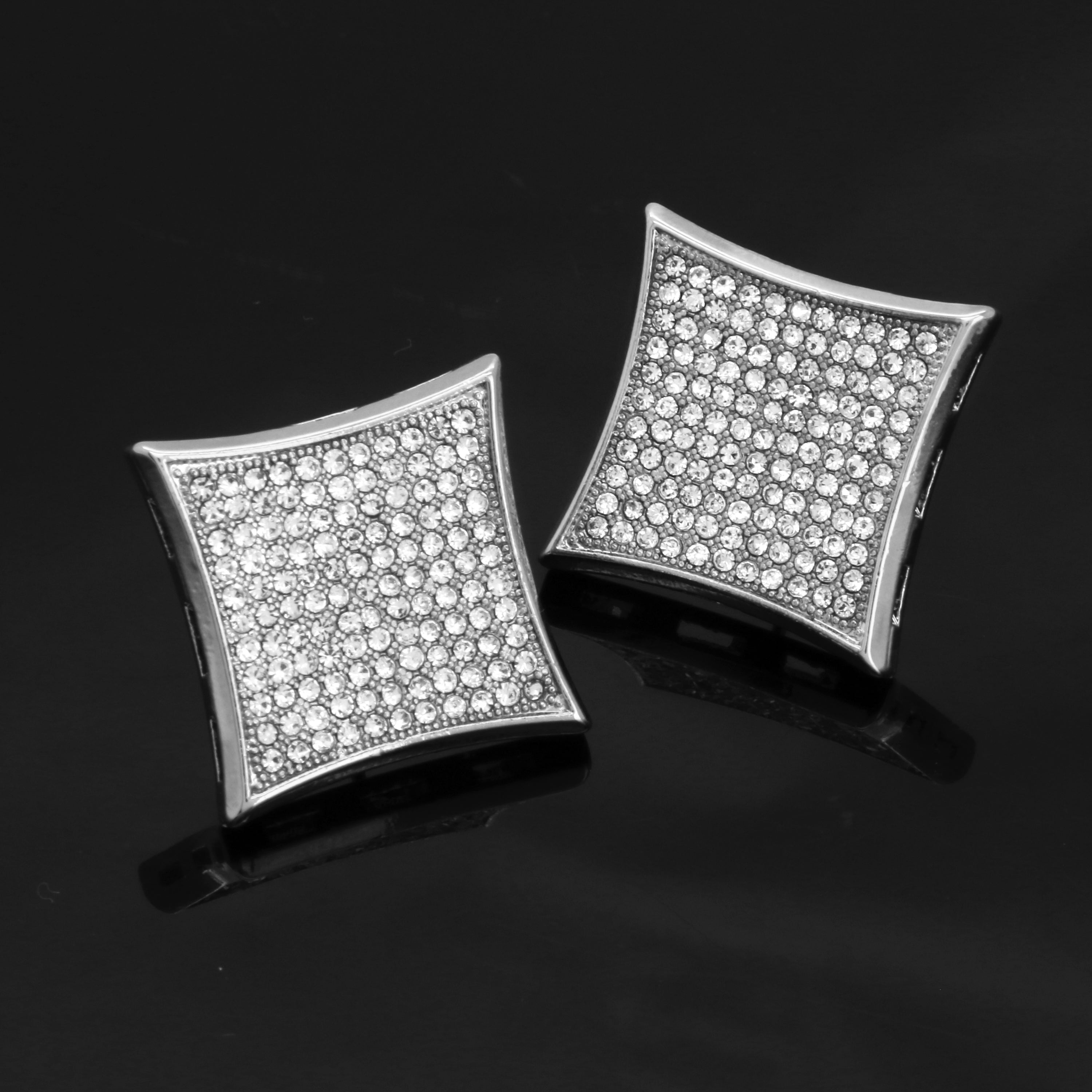 Screw Back Silver Cz 11 Row Kite