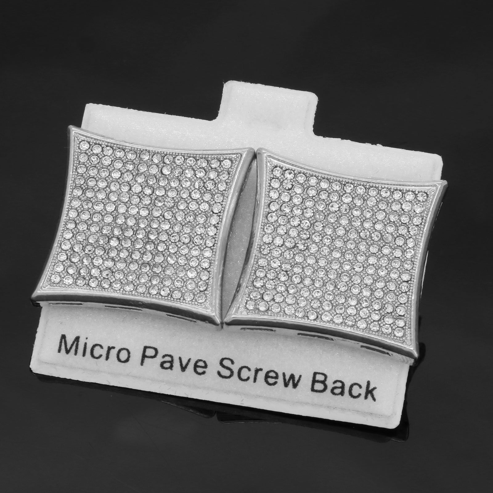 Screw Back Silver Cz 13 Row Kite