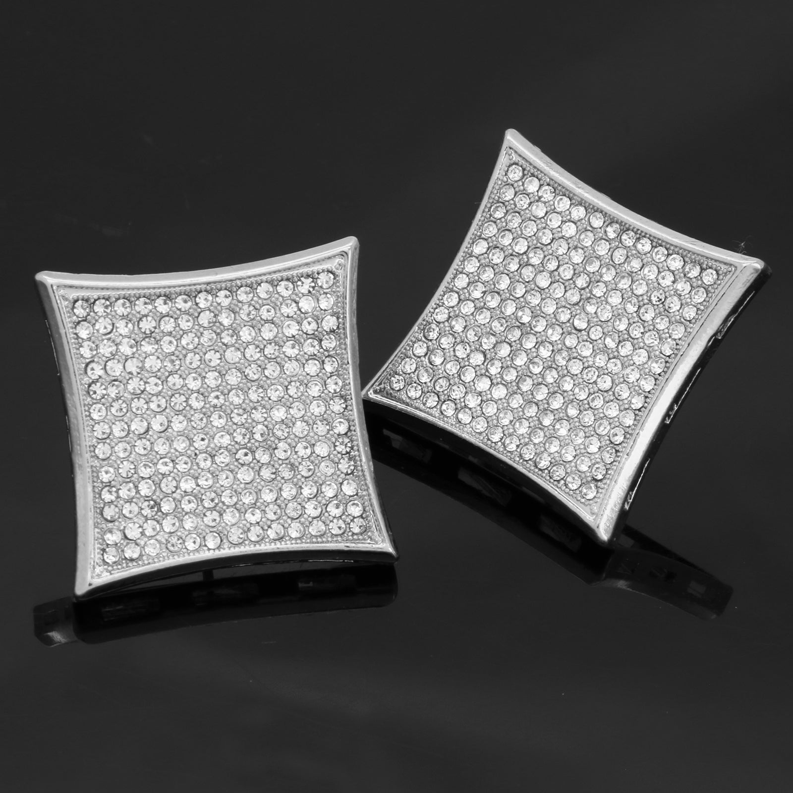 Screw Back Silver Cz 13 Row Kite