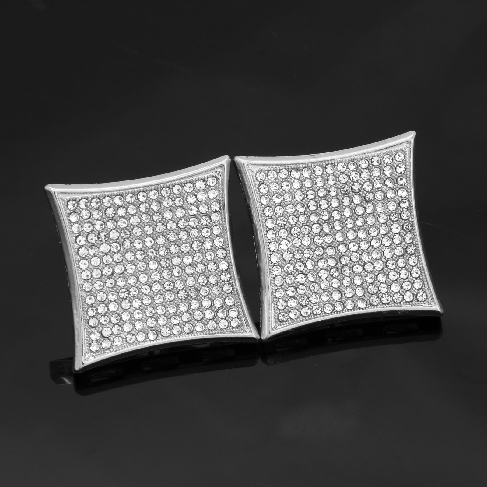 Screw Back Silver Cz 13 Row Kite
