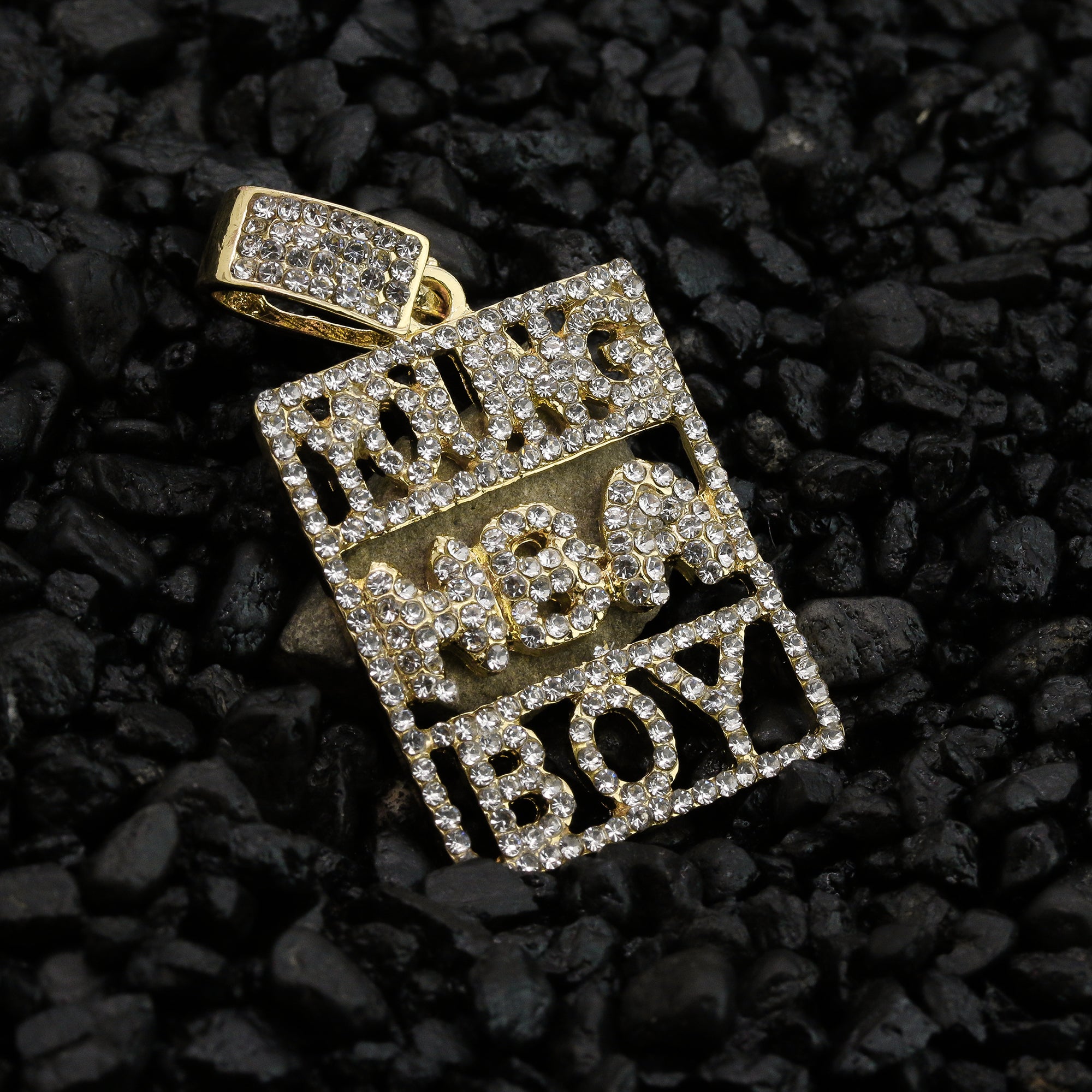 Rectanngle Never Broke Again Pendant Rope Chain Men's Hip Hop 18k Cz Jewelry Necklace