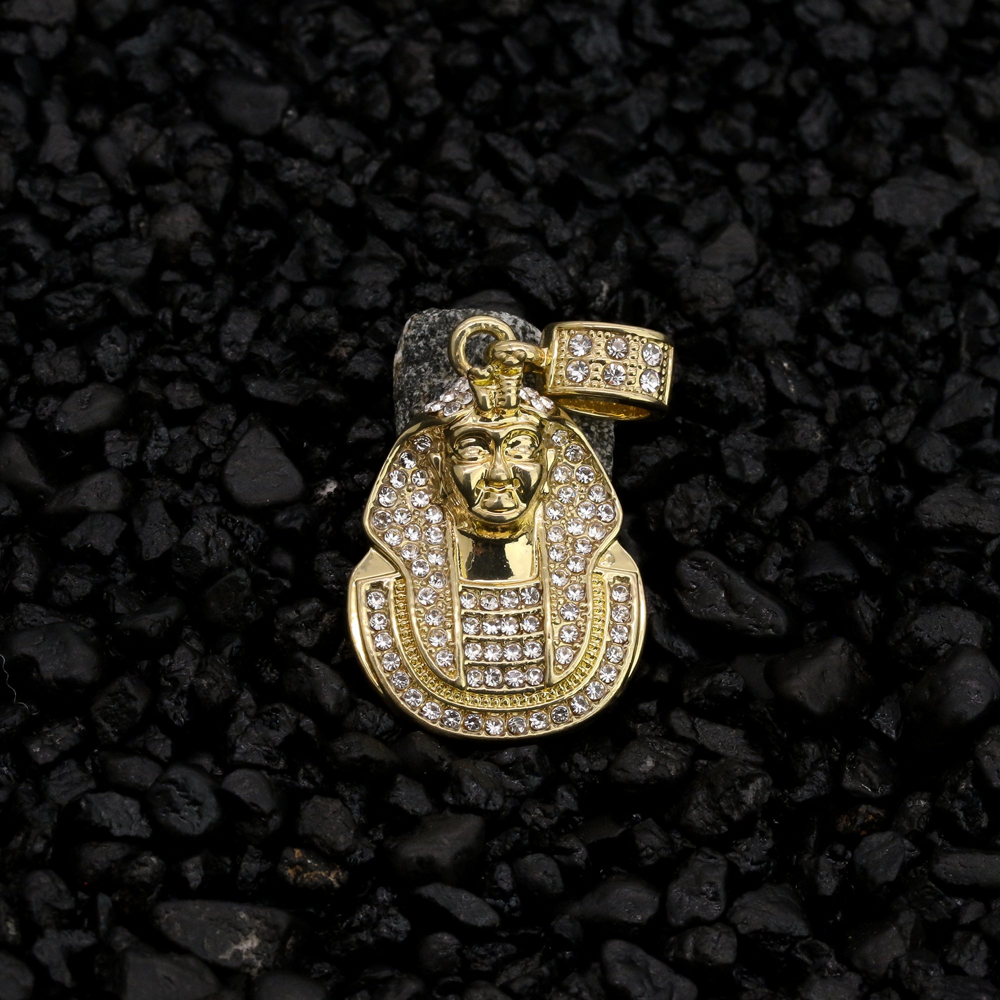 Snake Crown Pharaoh Pendant 24" Rope Chain Hip Hop 18k Jewelry