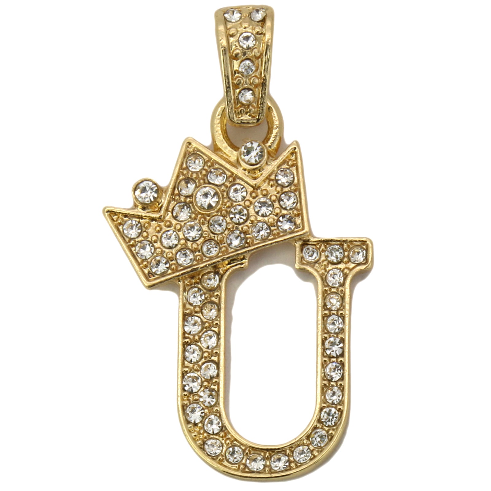 CUBAN CHAIN ALPHABET PENDANT CROWN MINI A-Z