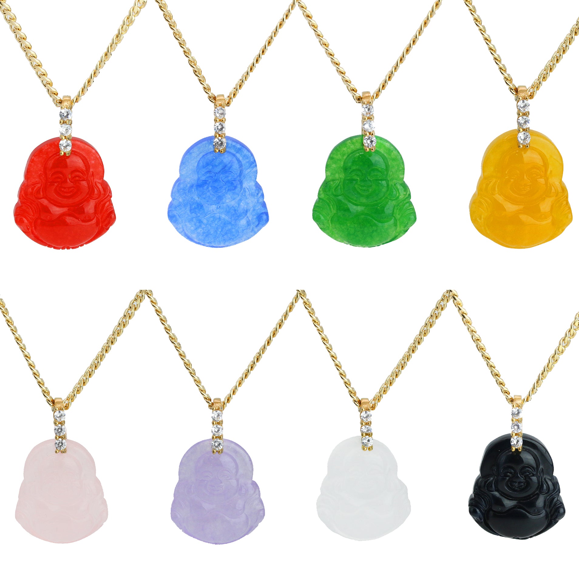 JADE BUDDHA PENDANT ON CUBAN CHAIN 24"