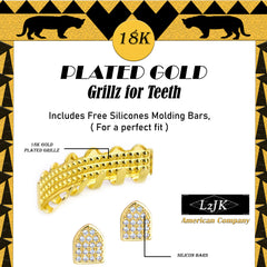 18k GOLD FULLY ICED TOP & SINGLE TOOTH BOTTOM GRILLZ AP