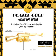 Ak-47 Two Single Tooth 18k Gold Plated