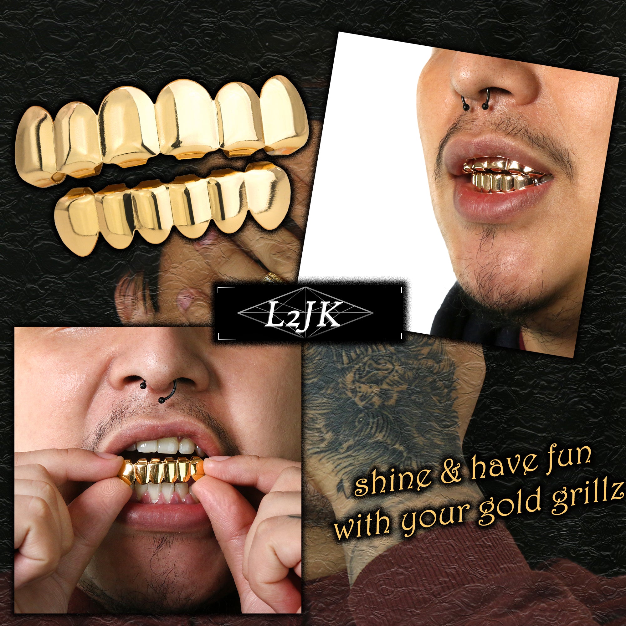 18k GOLD TOP & BOTTOM GRILLZ