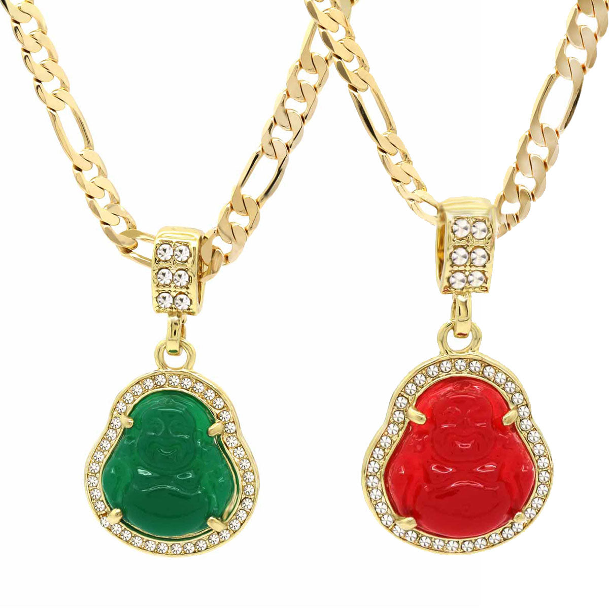 BUDDHA PENDANT ON FIGARO CHAIN