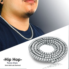 White GOLD TENNIS CHAIN 18" 20" 24" 30"