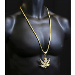 Gold Clear Marijuana NECKLACE