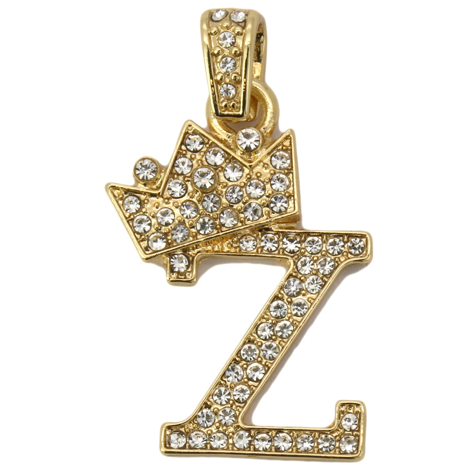 CUBAN CHAIN ALPHABET PENDANT CROWN MINI A-Z