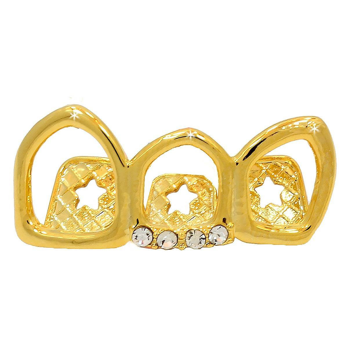 GOLD TOP GRILLZ 3 TOOTH OPEN