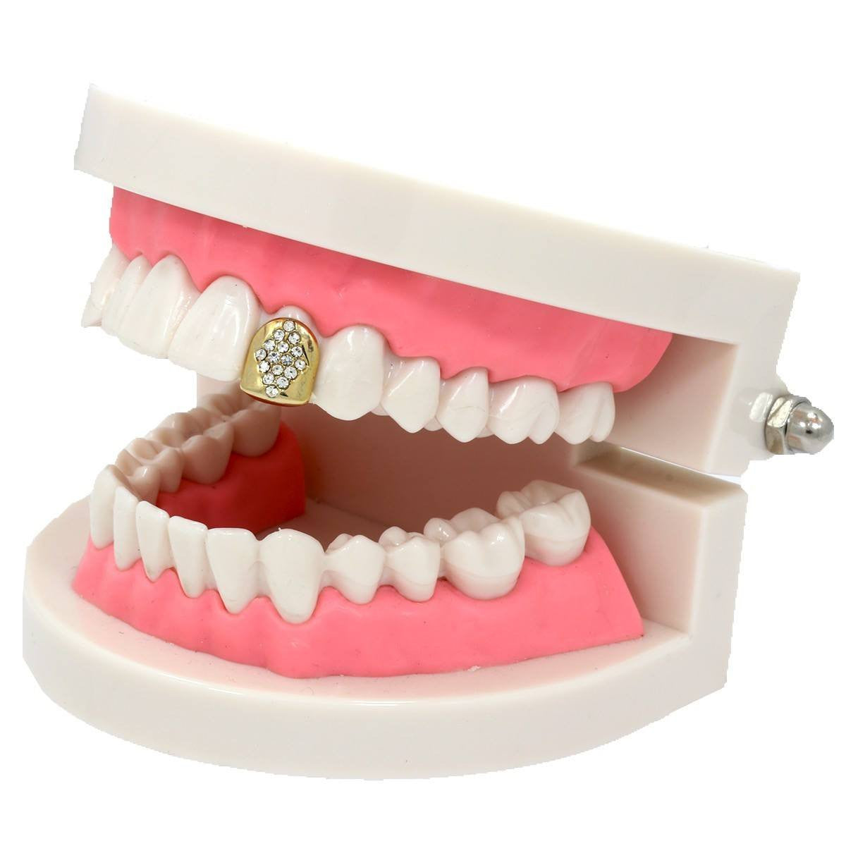 GOLD GRILLZ SINGLE DIAMOND