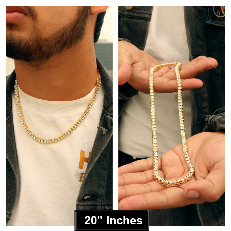 GOLD TENNIS CHAIN 18" 20" 24" 30"