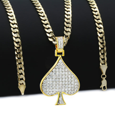 SPADE PENDANT WITH cUBAN