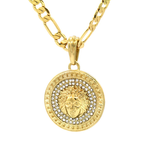 MEDUSA COIN PENDANT CLEAR